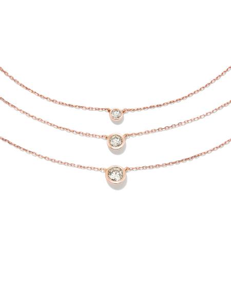 Audrey 14k Rose Gold Pendant Necklace in White Diamond, .15ct