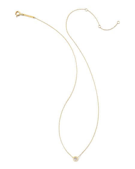 0.25 ct Audrey 14k Yellow Gold Pendant Necklace in White Diamond