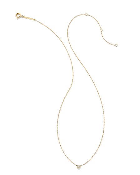 Audrey 14k Yellow Gold Pendant Necklace in White Diamond