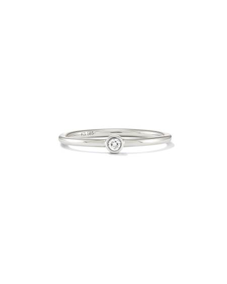 Audrey 14k White Gold Band Ring in White Diamond