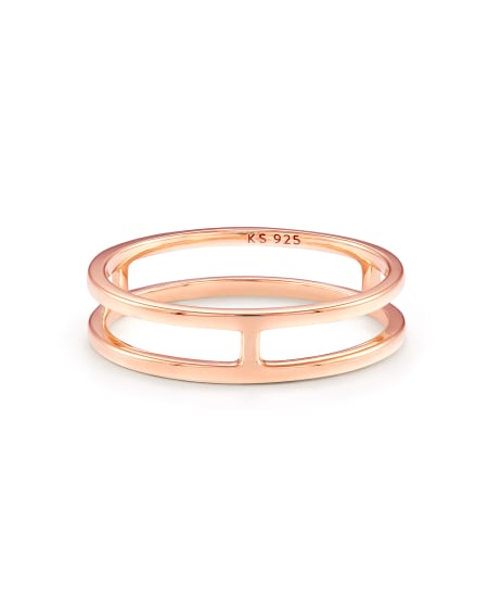 Bennett Double Band Ring in 18k Rose Gold Vermeil
