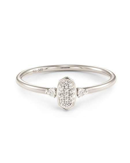 Marisa 14k White Gold Band Ring in White Diamond
