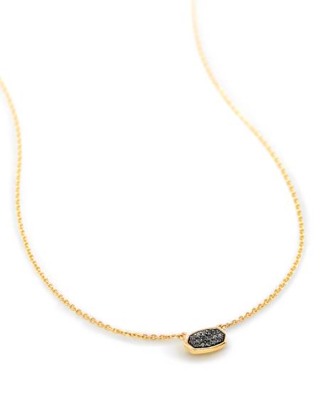 Marisa 14k Yellow Gold Pendant Necklace in Black Diamond