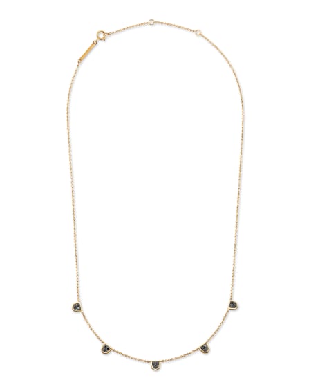 Shannon 14k Yellow Gold Collar Necklace in Black Diamond