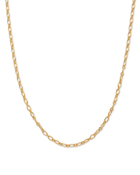 18” Double Link Rolo Chain Necklace in 18k Yellow Gold Vermeil