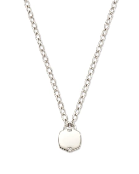 Davis Sterling Silver Chain Necklace in White Diamond