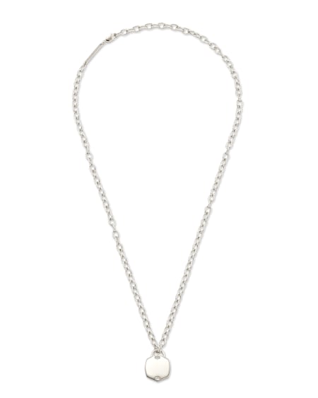 Davis Sterling Silver Chain Necklace in White Diamond