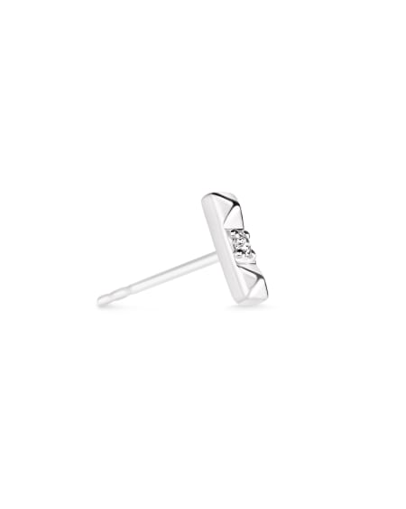 TRACY SINGLE STUD EAR STERLING SLV WHITE TOPAZ