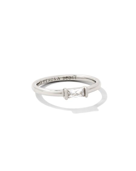 Juliette Silver Band Ring in White CZ