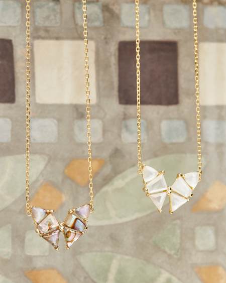 Blair Gold Butterfly Pendant Necklace in Ivory Mother-of-Pearl