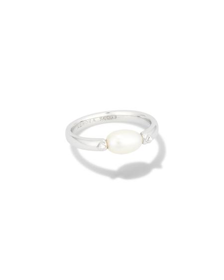 Leighton Silver Pearl Band Ring in Freshwater Cultured Pearl