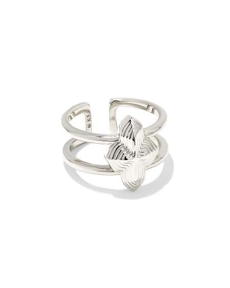 Abbie Metal Double Band Ring in Silver