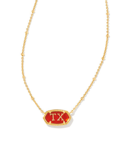 Elisa Gold Texas Necklace in Red Illusion