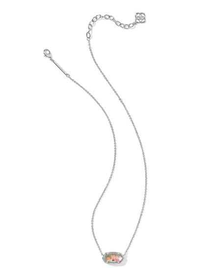 Elisa Silver Pendant Necklace in Dichroic Glass