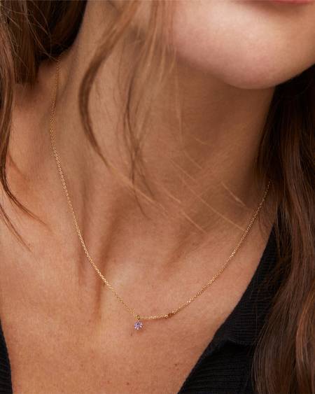 Maisie 18k Gold Vermeil Pendant Necklace in Amethyst