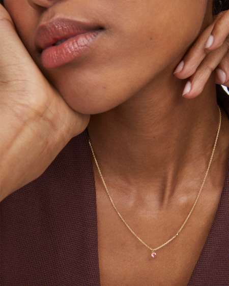 Maisie 18k Gold Vermeil Pendant Necklace in Pink Tourmaline