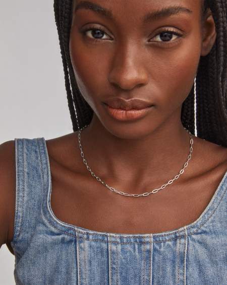 Small Paperclip Chain Necklace in Sterling Silver