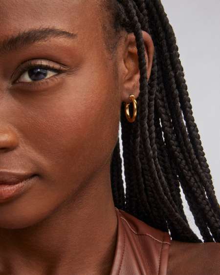 Tube Small 20mm Hoop Earrings in 18k Gold Vermeil