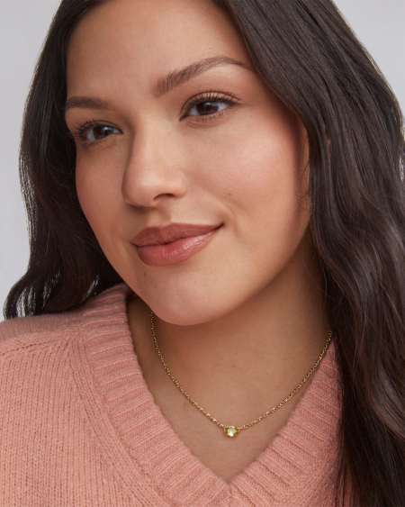 Cailin Gold Pendant Necklace in Ivory Mother-of-Pearl