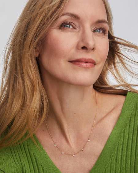 Audrey Strand Necklace in White Diamond