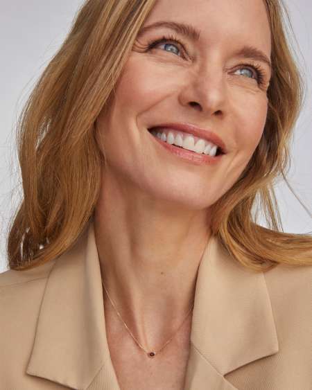 Marisa 14k Yellow Gold Oval Solitaire Pendant Necklace in Garnet