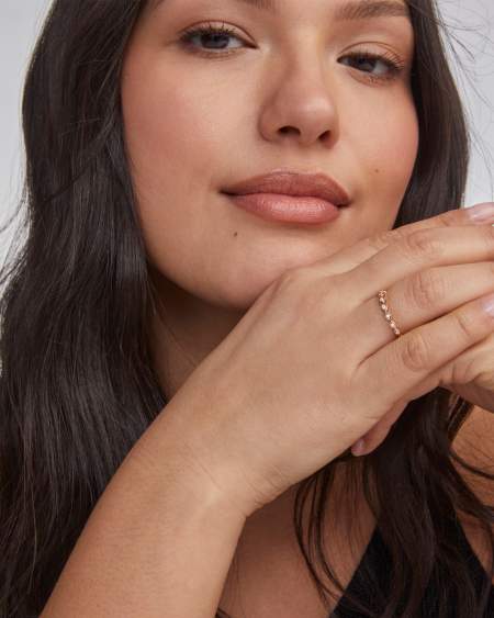 0.15 ct Nicolette 14k Yellow Gold Band Ring in White Diamond