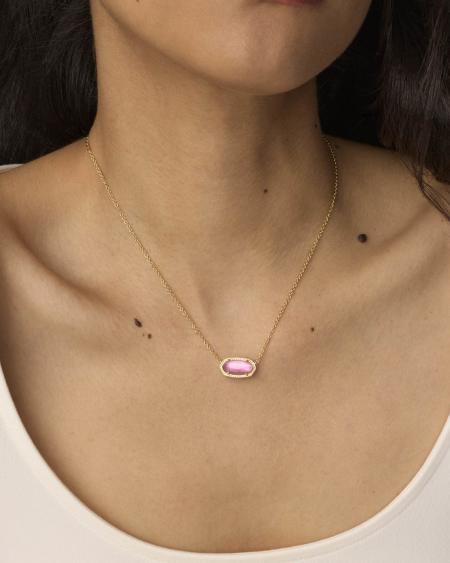 Elisa Gold Pendant Necklace in Azalea Illusion