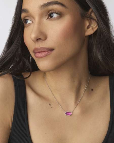Elisa Silver Pendant Necklace in Azalea Illusion