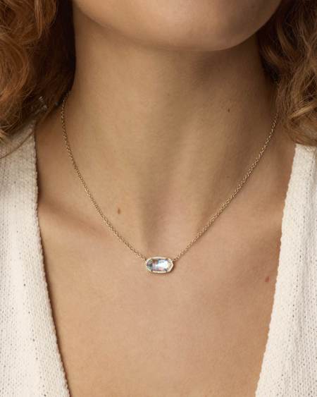 Elisa Gold Pendant Necklace in Dichroic Glass