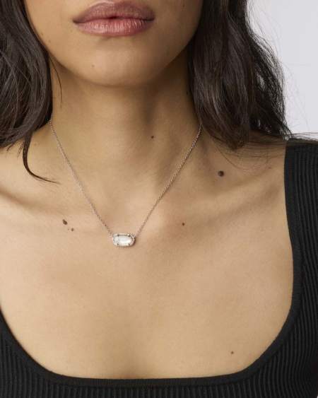Elisa Silver Pendant Necklace in Ivory Mother-of-Pearl | Kendra Scott