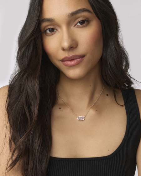 Elisa Gold Pendant Necklace in Amethyst
