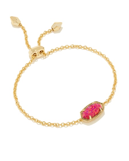Elaina Gold Delicate Chain Bracelet in Berry Lab Grown Opal