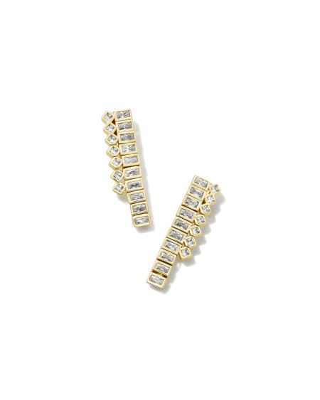 Gracie Gold Tennis Linear Earrings in White CZ