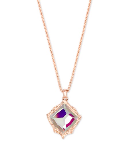 Kacey Long Pendant Necklace in Rose Gold