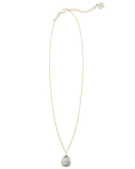 KIRI NECKLACE GOLD SLATE CATS EYE