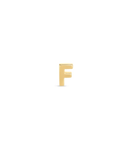 Letter F Single Stud Earring in 18k Gold Vermeil