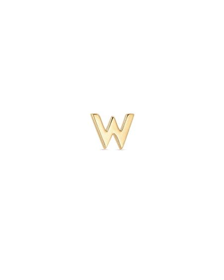 Letter W Single Stud Earring in 18k Gold Vermeil