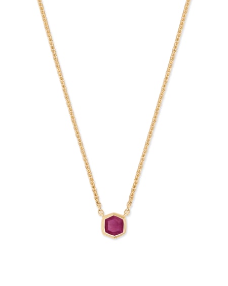 Davie 18k Gold Vermeil Pendant Necklace in Ruby