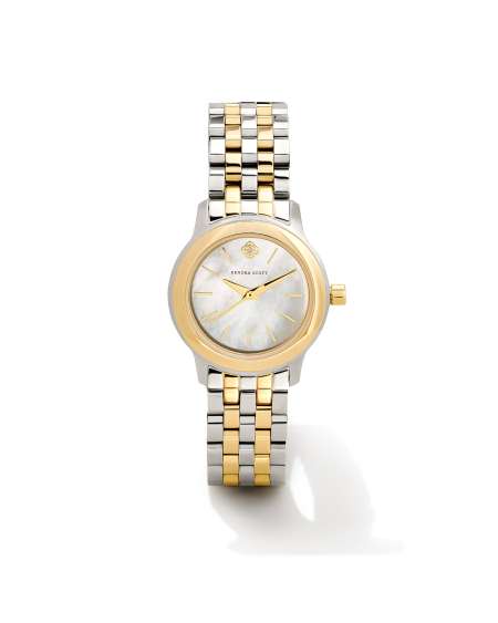 Alex Two Tone Stainless Steel 28mm Watch in Ivory Mother-of-Pearl