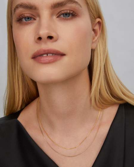 18 Inch Thin Chain Necklace in 18k Gold Vermeil