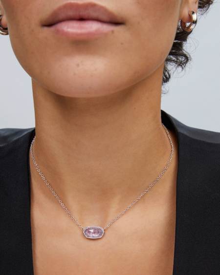 Elisa Silver Pendant Necklace in Amethyst