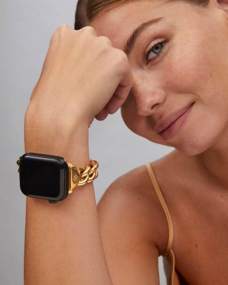 Whitley Chain Watch Band in Gold Tone Stainless Steel