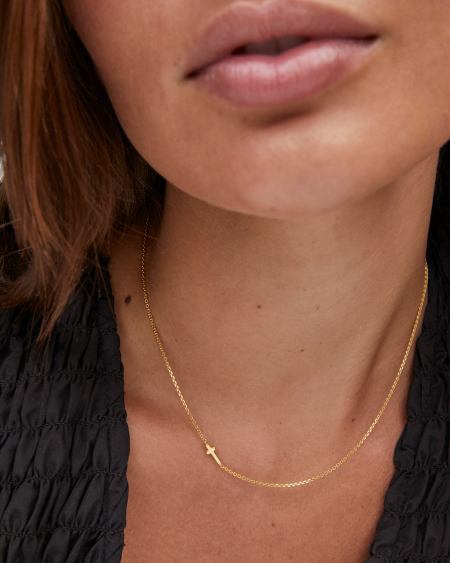 Cross Inline Necklace in 18k Gold Vermeil