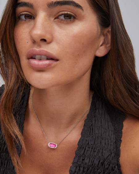 Elisa Gold Pendant Necklace in Azalea Illusion