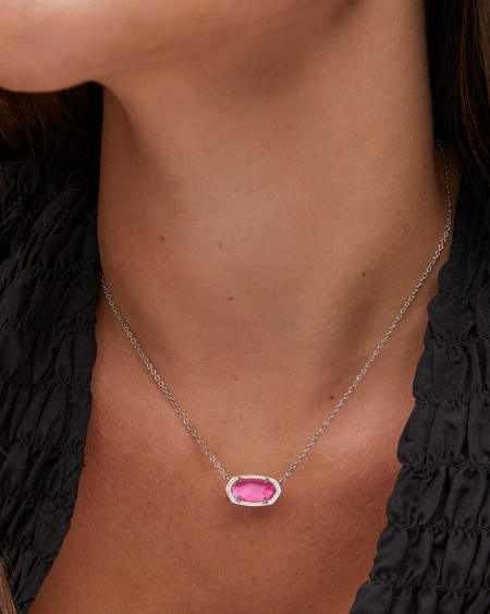 Elisa Gold Pendant Necklace in Azalea Illusion