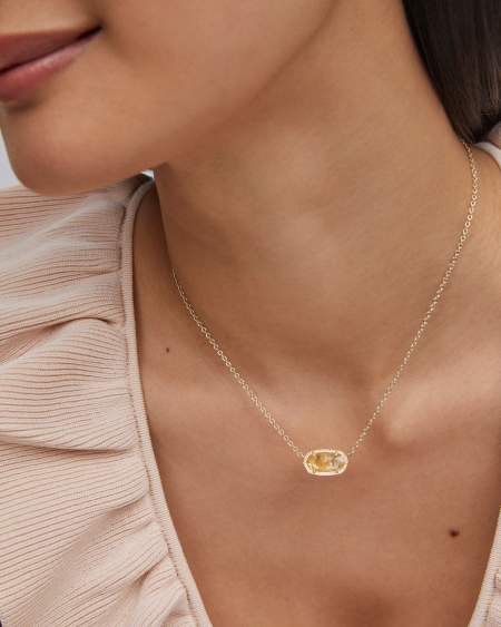 Elisa Gold Pendant Necklace in Azalea Illusion