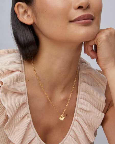 Heart Padlock Pendant Necklace in 18k Gold Vermeil