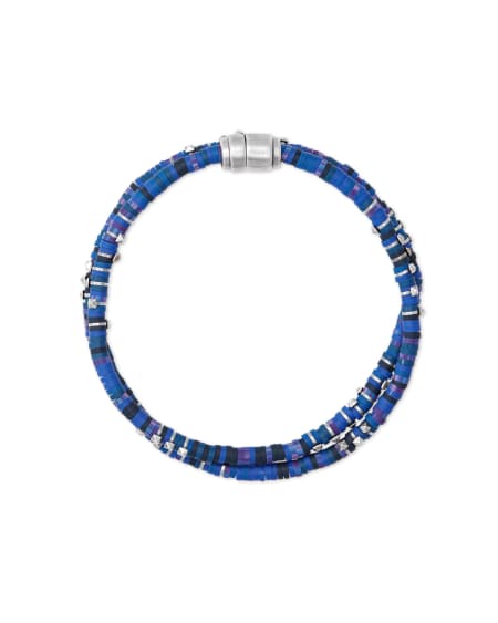 Hicks Oxidized Sterling Silver Corded Bracelet in Blue Mix