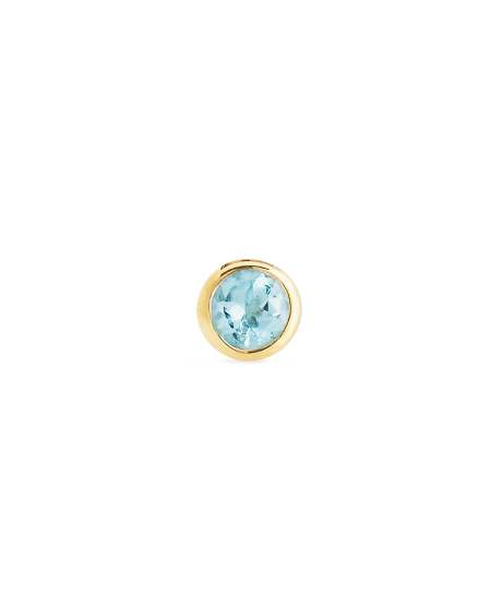 Iva 18k Yellow Gold Vermeil Single Stud Earring in Swiss Blue Topaz