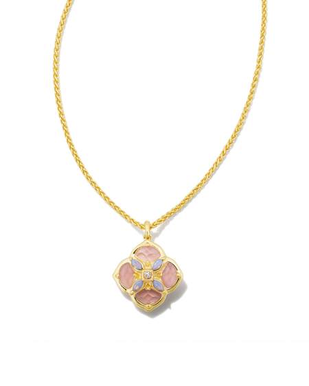 Dira Stone Short Pendant Necklace in Gold